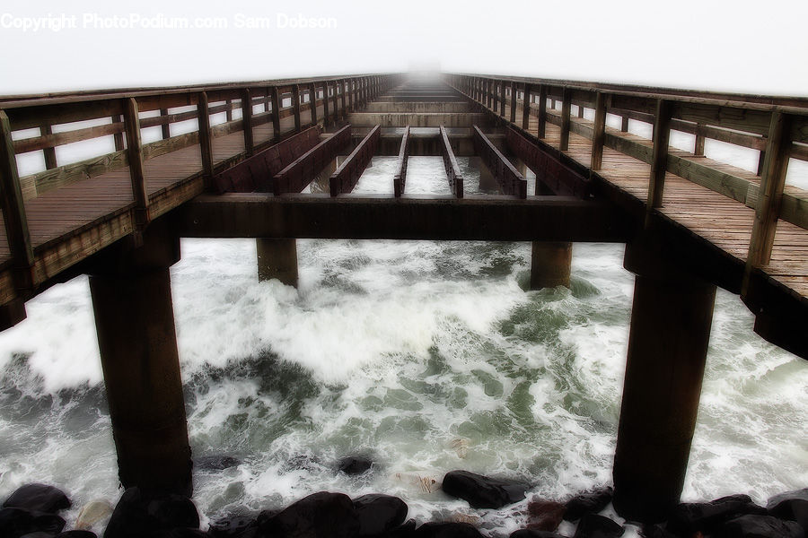 Dock, Pier, Bridge, Bench, Boardwalk, Deck, Path