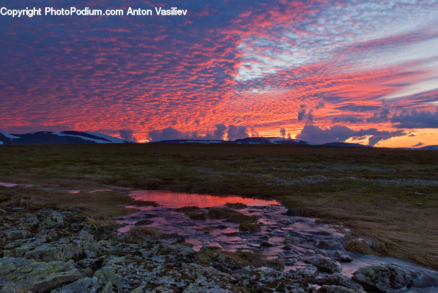 Dawn, Dusk, Red Sky, Sky, Sunrise, Sunset, Basin