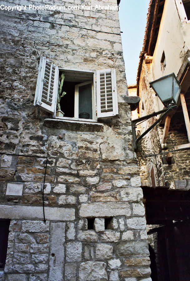 Shutter, Window, Window Shade, Brick, Rubble, Rock, Architecture