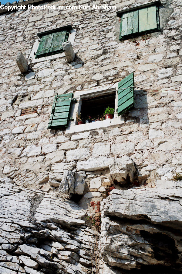 Bench, Rock, Rubble, Cobblestone, Pavement, Walkway, Ruins