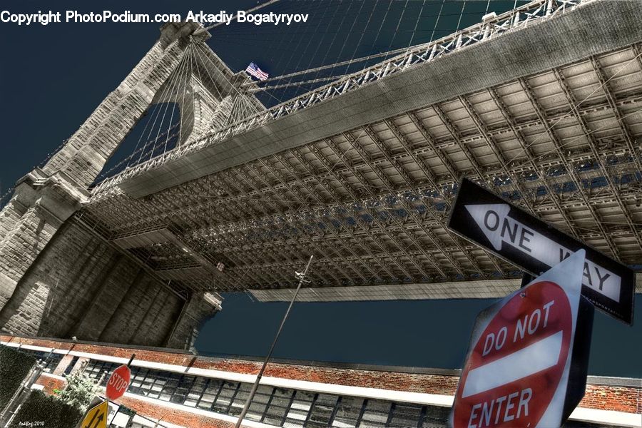Road Sign, Stopsign, Street Sign, Arena, City, Downtown, Building