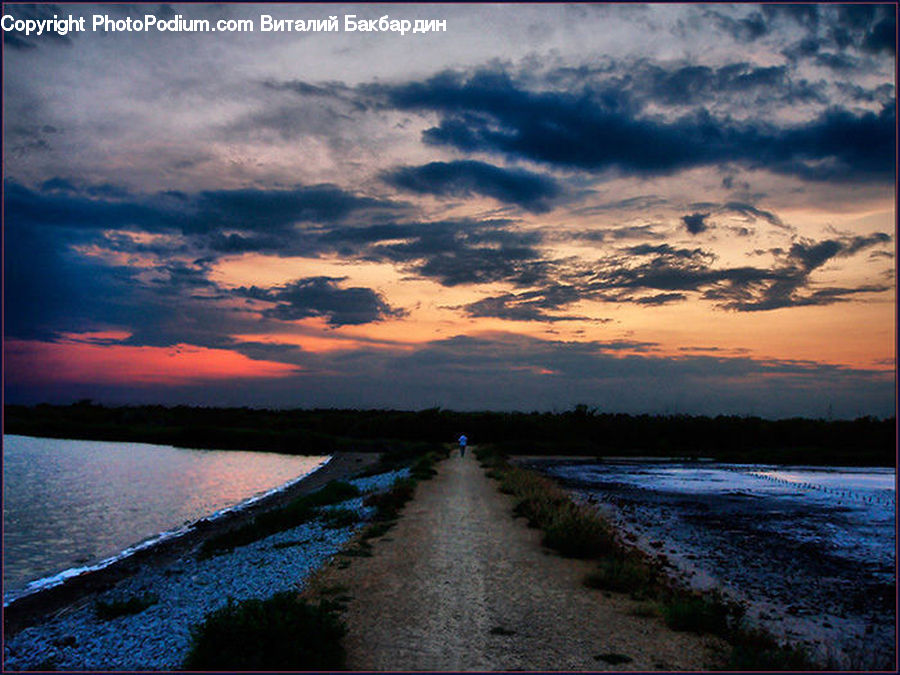 Dirt Road, Gravel, Road, Coast, Outdoors, Sea, Water