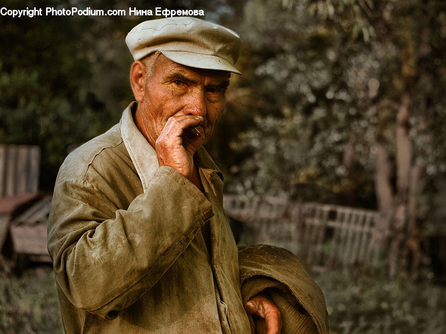 People, Person, Human, Coat, Overcoat, Agaric, Mushroom
