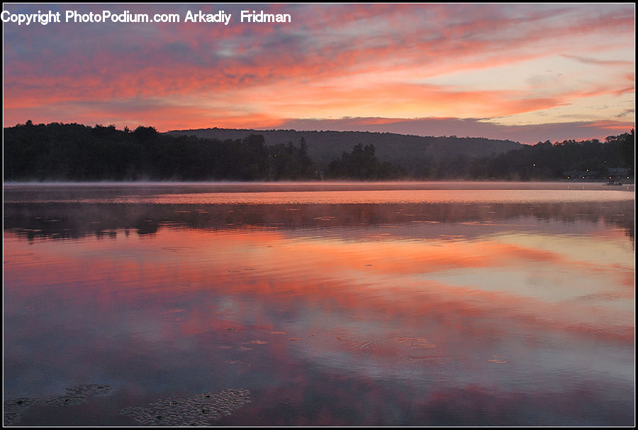 Dawn, Dusk, Red Sky, Sky, Sunrise, Sunset, Land