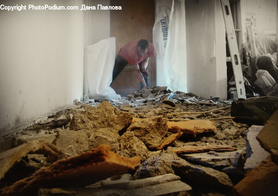 Rubble, People, Person, Human, Soil, Boat, Dinghy