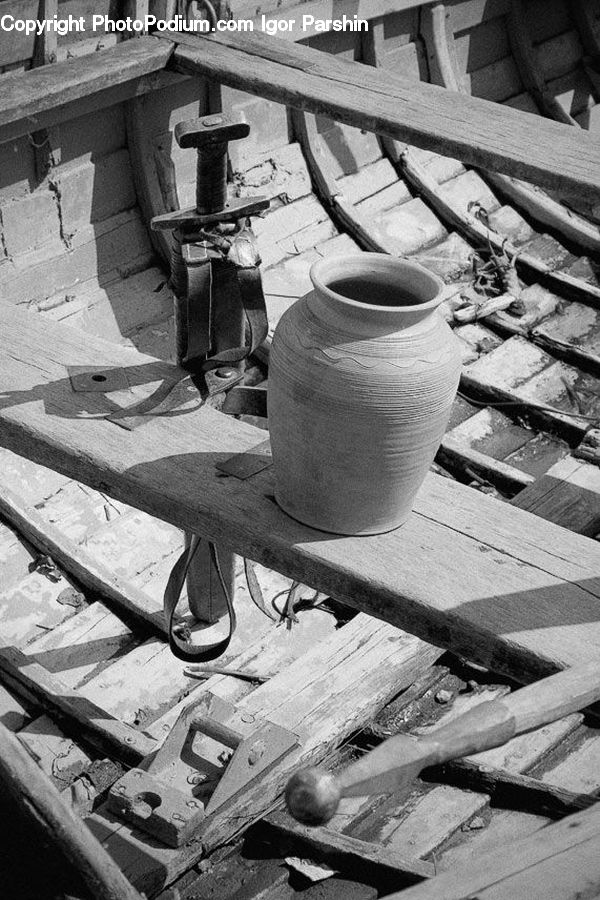 Bench, Factory, Pot, Pottery