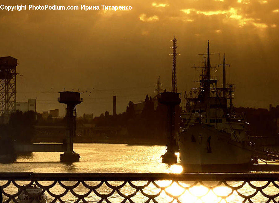 Boat, Watercraft, Dock, Port, Waterfront, Factory, Refinery