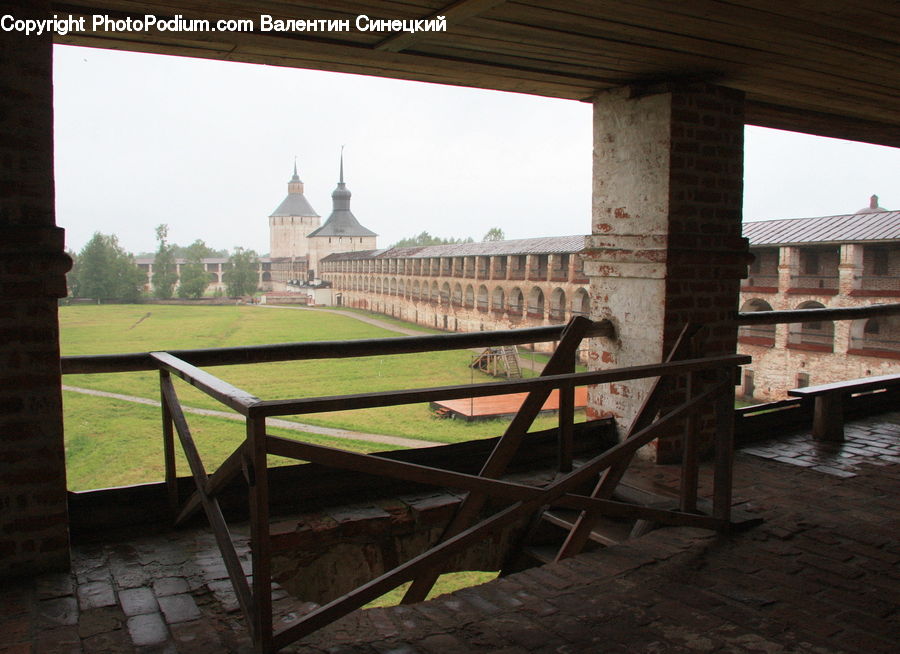 Brick, Chair, Furniture, Field, Grass, Lawn, Banister