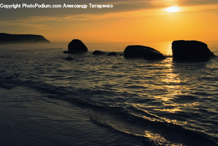 Silhouette, Ocean, Outdoors, Sea, Water, Beach, Coast