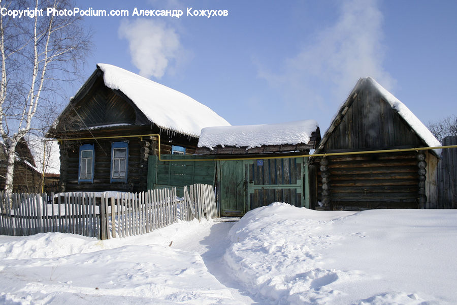 Building, Cottage, Housing, Blizzard, Outdoors, Snow, Weather