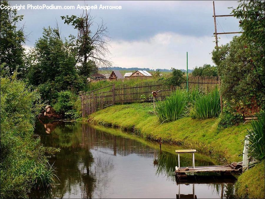 Boat, Watercraft, Plant, Potted Plant, Canal, Outdoors, River