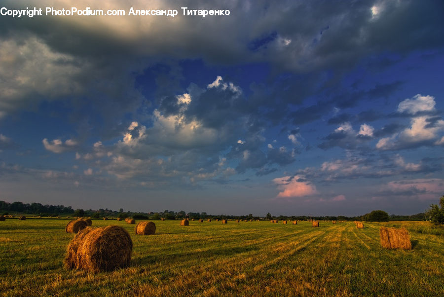 Countryside, Hay, Straw, Field, Grass, Grassland, Land