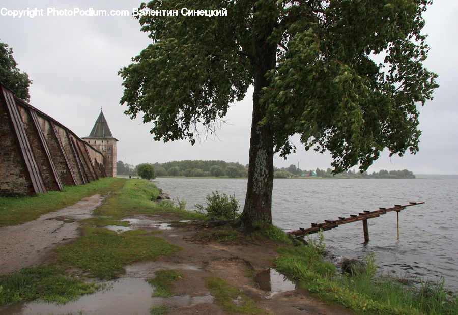 Bench, Brick, Landscape, Nature, Scenery, Dock, Landing