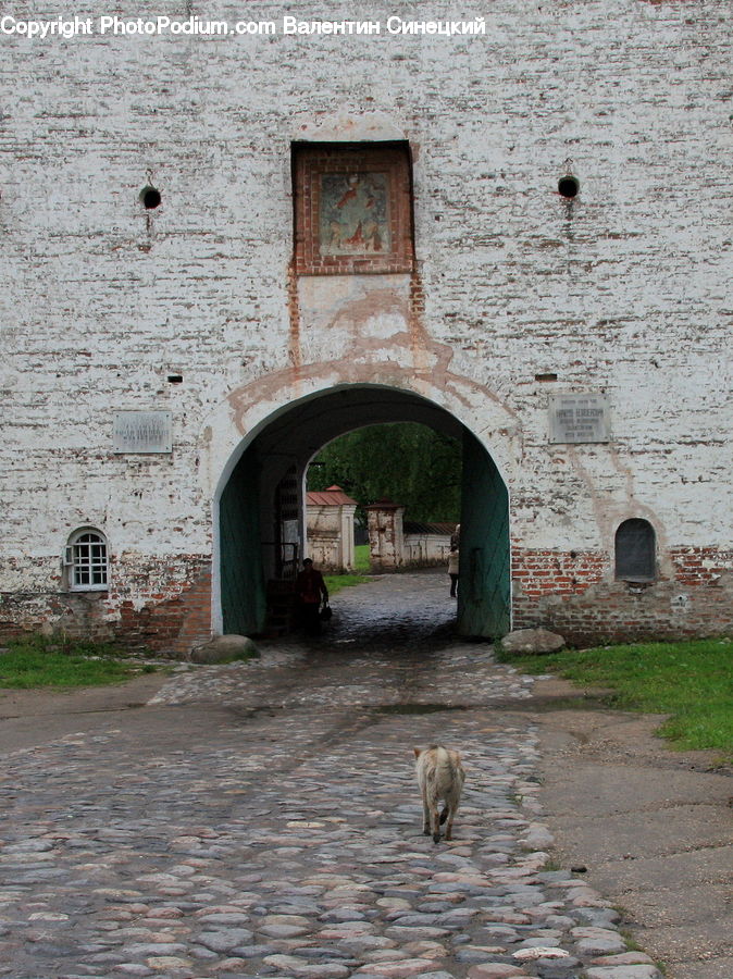 Brick, Castle, Fort, Fence, Wall, Cobblestone, Pavement