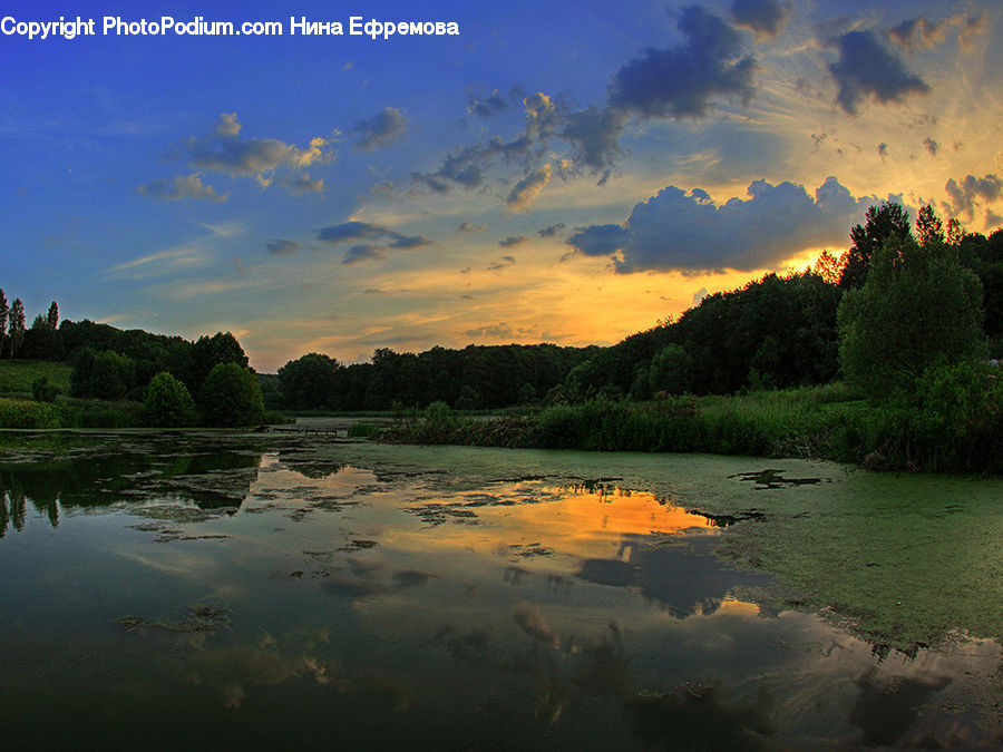 Lake, Outdoors, Water, Pond, Dusk, Sky, Sunlight