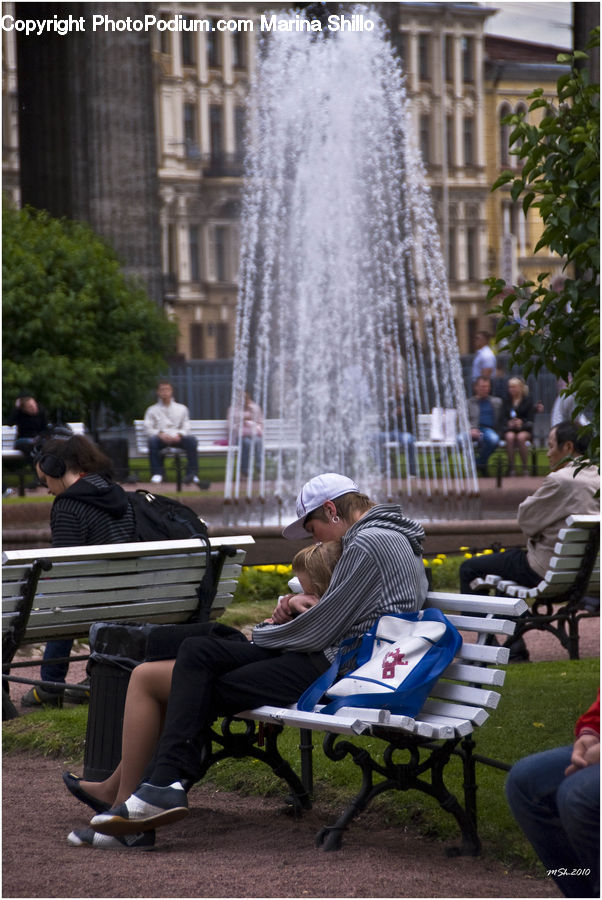 Plant, Potted Plant, People, Person, Human, Bench, Park Bench