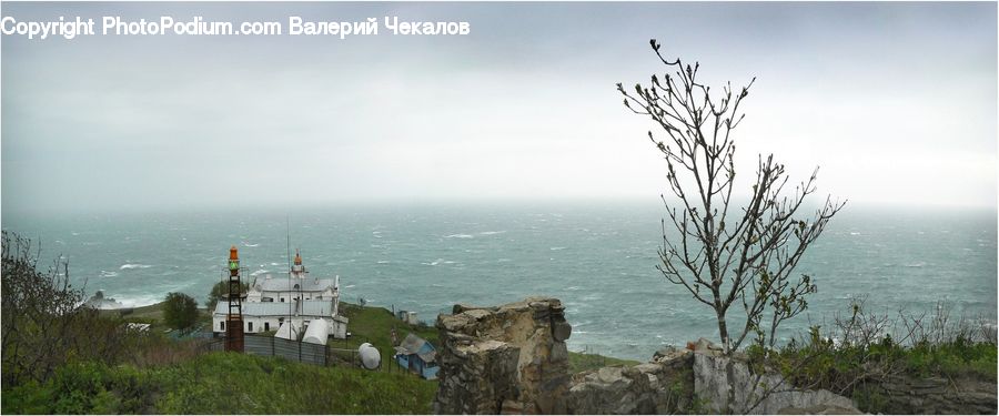 Coast, Outdoors, Sea, Water, Beacon, Building, Lighthouse