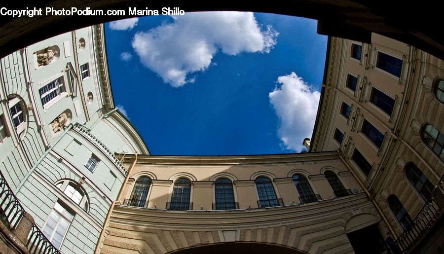 Fisheye, Building, Architecture, Dome, Housing, City, Downtown