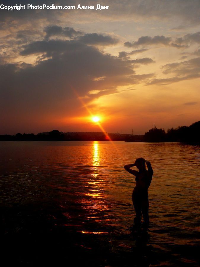 Silhouette, Dusk, Outdoors, Sky, Sunlight, Sunrise, Sunset