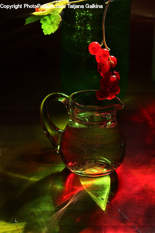 Fruit, Grapes, Glass, Maple, Maple Leaf, Plant, Leaf