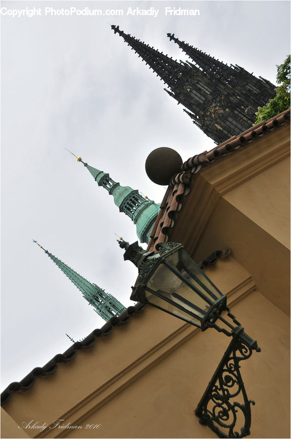 Lamp Post, Pole, Architecture, City, Downtown, High Rise, Skyscraper