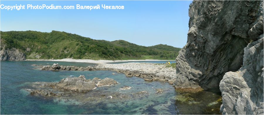 Rock, Cliff, Outdoors, Promontory, Coast, Sea, Water