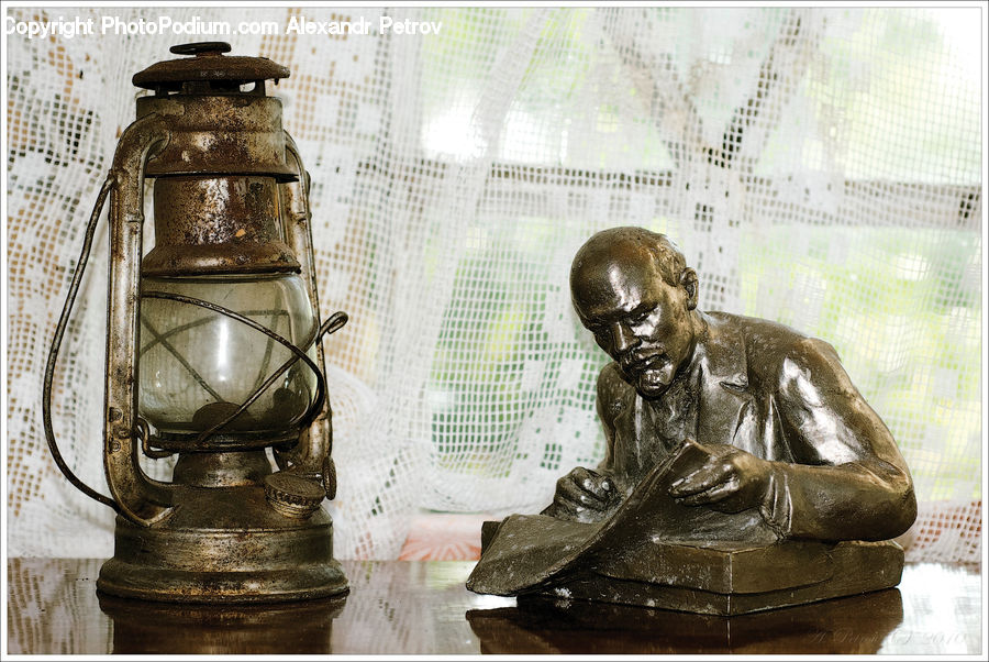 Lantern, Bust, Figurine, Head, Anubis