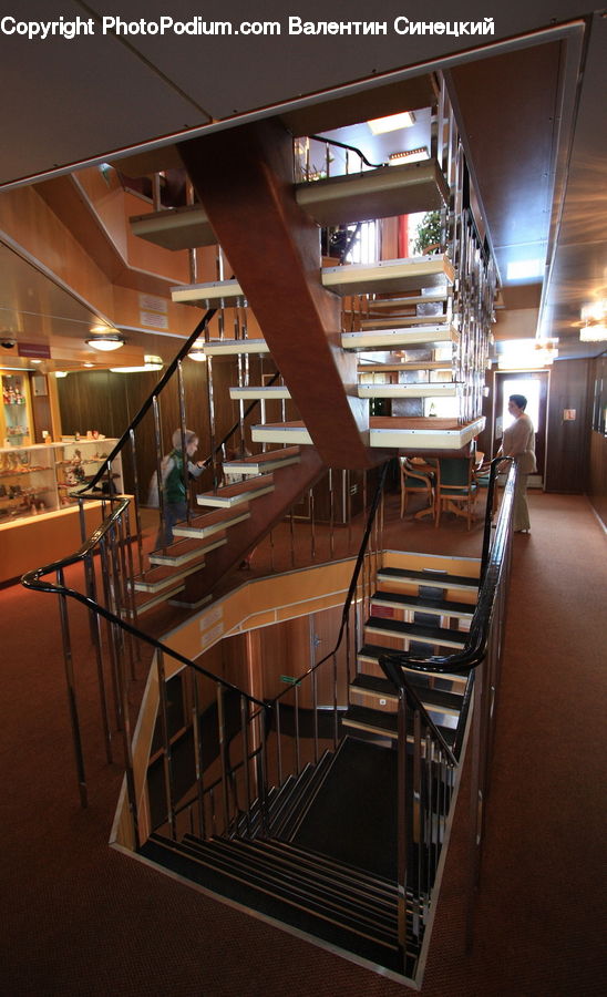 Banister, Handrail, Staircase, Cafeteria, Food Court, Dining Table, Furniture