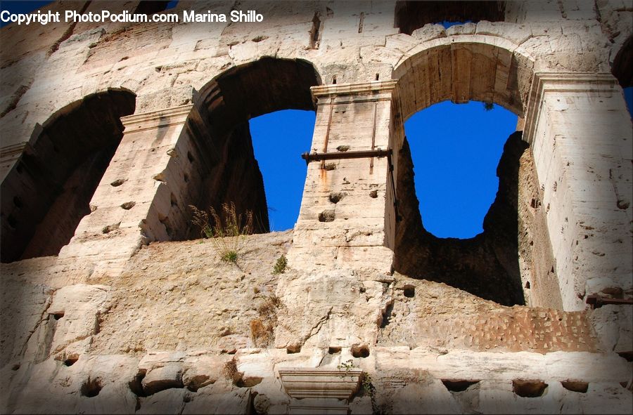 Ruins, Arch, Castle, Fort, Hole, Column, Pillar