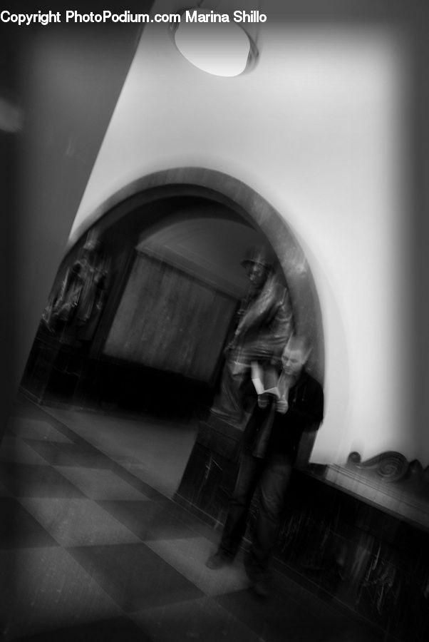 Arch, Crypt, Banister, Handrail, Staircase, Arched, Lighting