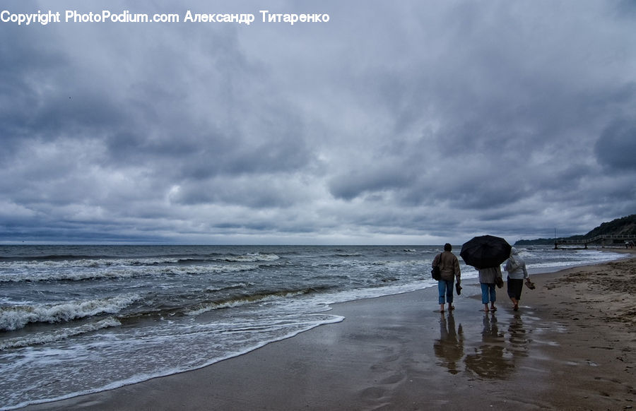 Umbrella, People, Person, Human, Beach, Coast, Outdoors