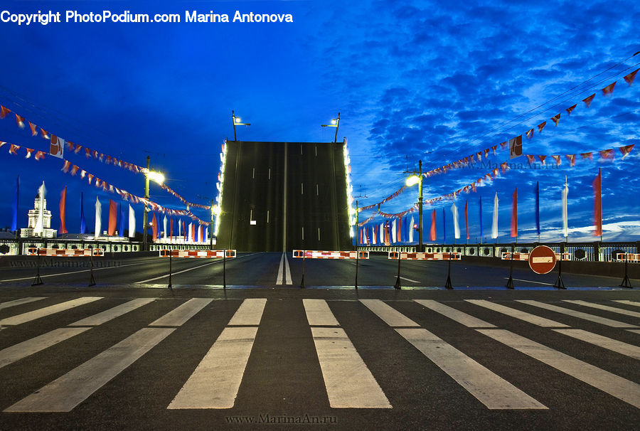 Asphalt, Road, Zebra Crossing, Building, Office Building, City, High Rise