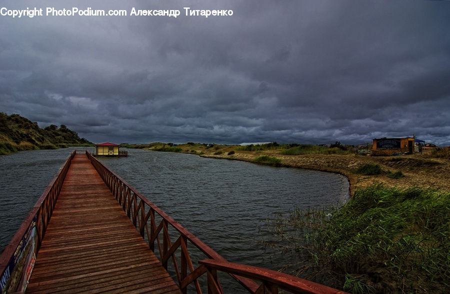 Boardwalk, Deck, Path, Sidewalk, Walkway, Railing, Boat