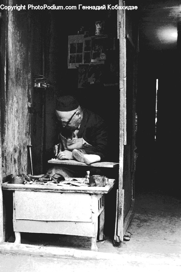 Blackboard, Person, Portrait, Alley, Alleyway, Road