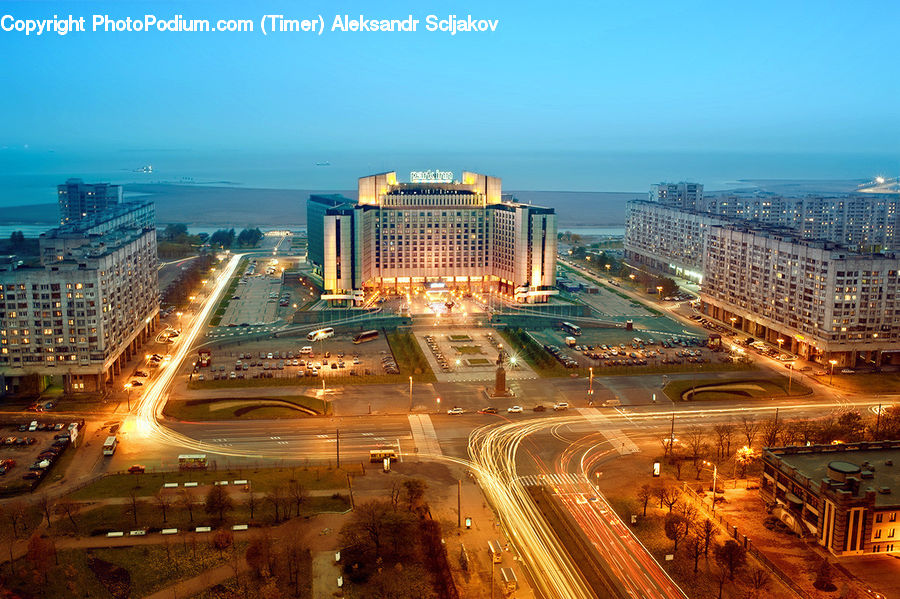 Intersection, Road, City, Downtown, Metropolis, Urban, Architecture