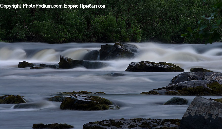 Plant, Potted Plant, Outdoors, River, Water, Waterfall, Coast