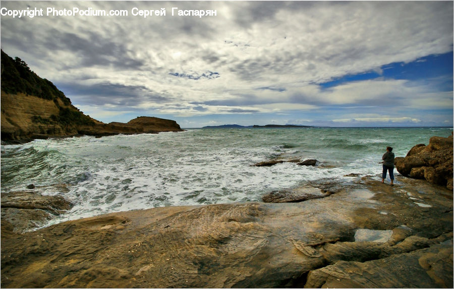 Coast, Outdoors, Sea, Water, Beach, Promontory, Rock