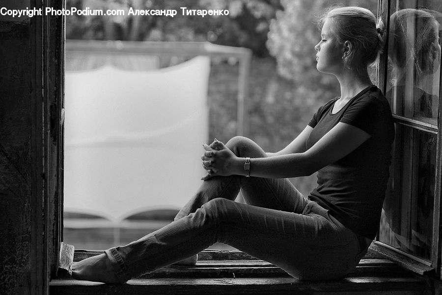 Human, People, Person, Female, Bench, Crypt, Portrait