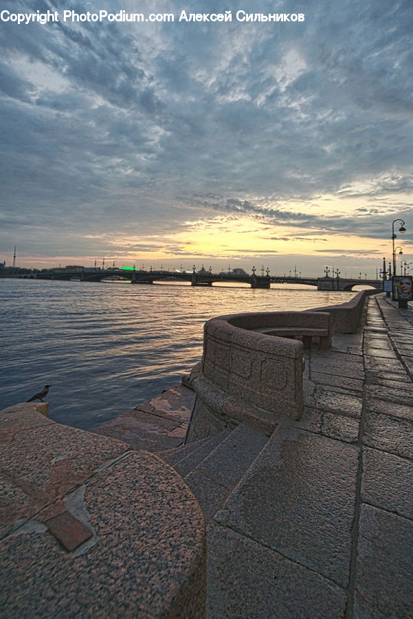 Dock, Landing, Pier, Pavement, Bridge, Waterfront, Bench
