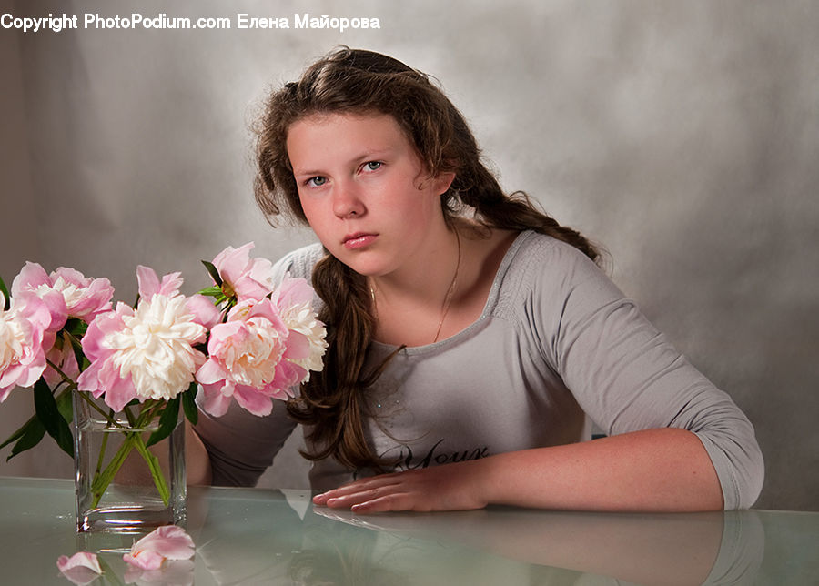 Human, People, Person, Blossom, Flower, Peony, Plant
