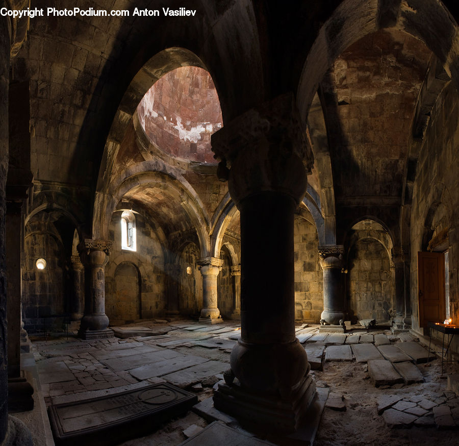 Crypt, Column, Pillar, Dungeon