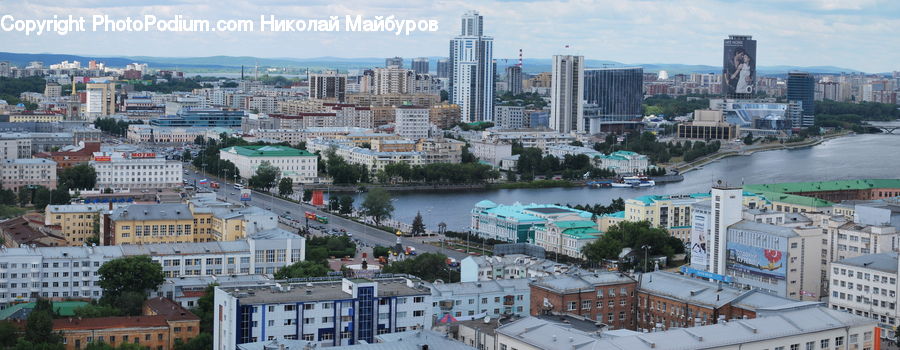 Aerial View, City, Downtown, Metropolis, Urban, Building, High Rise