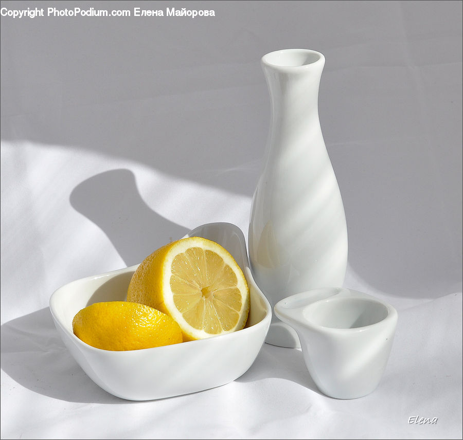 Citrus Fruit, Fruit, Grapefruit, Lemon, Glass, Goblet, Bowl