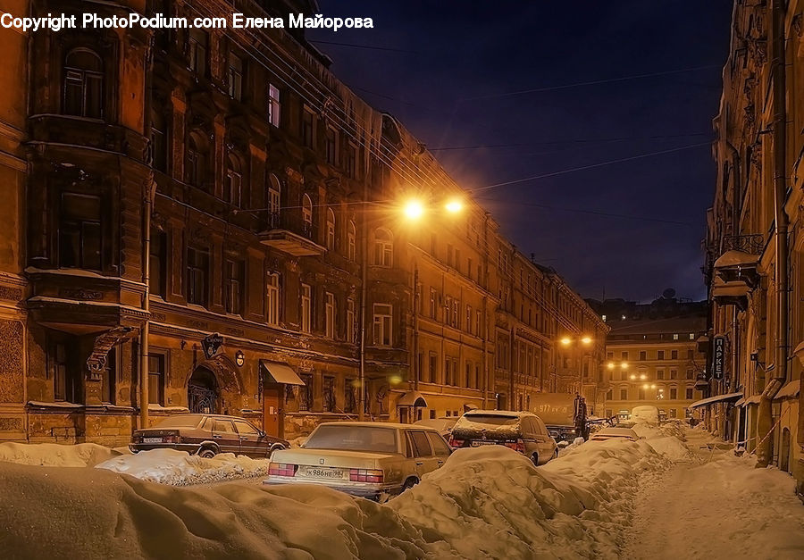 Alley, Alleyway, Road, Street, Town, Blizzard, Outdoors