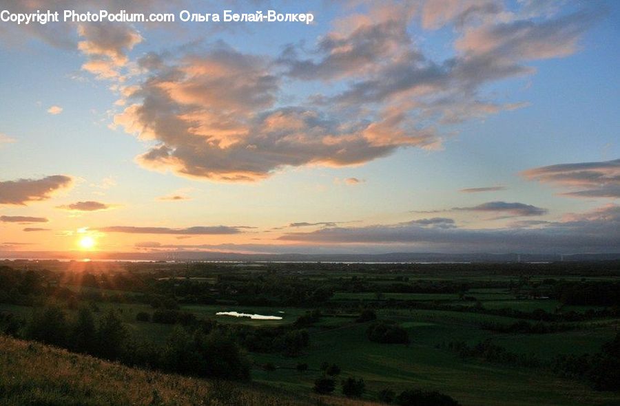 Field, Grass, Grassland, Land, Outdoors, Dawn, Dusk
