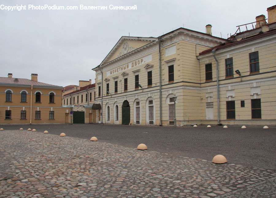 Architecture, Castle, Mansion, Palace, Cobblestone, Pavement, Walkway
