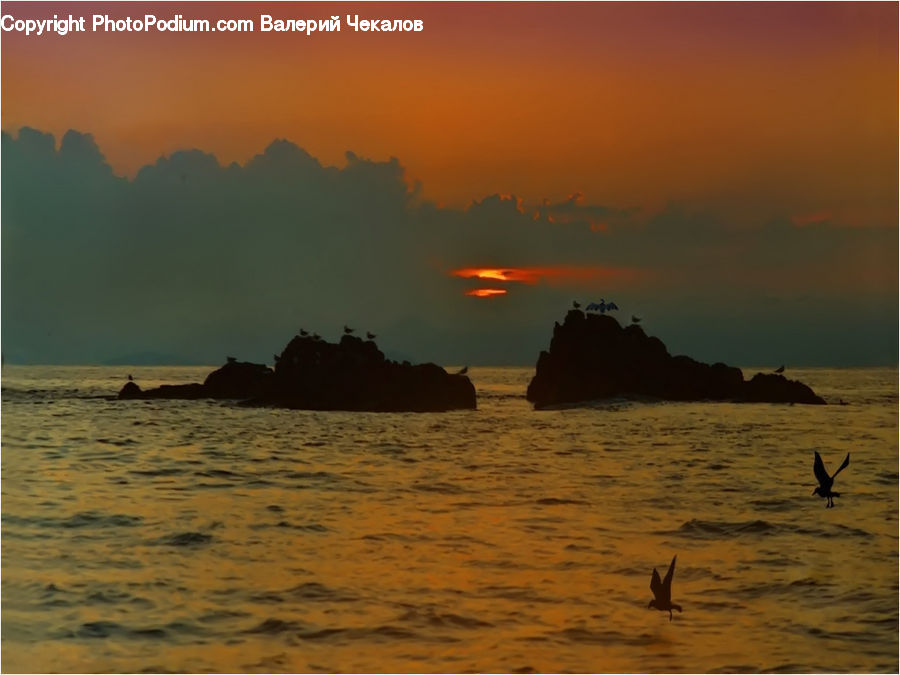 Dawn, Dusk, Red Sky, Sky, Sunrise, Sunset, Beach