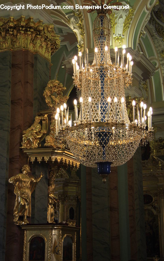 Chandelier, Lamp, Art, Sculpture, Statue, Dining Room, Indoors