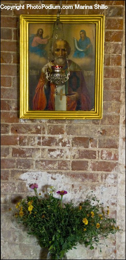 People, Person, Human, Art, Painting, Brick, Bush