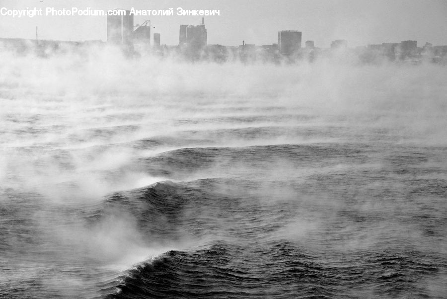 Outdoors, Sea, Sea Waves, Water, Fog, Ripple, Ocean